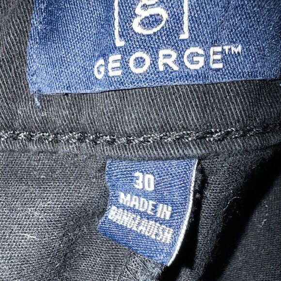 George Black Flat Front Cotton Blend Shorts - Picture 4 of 5